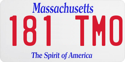 MA license plate 181TM0