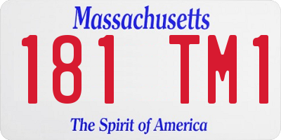 MA license plate 181TM1