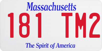 MA license plate 181TM2