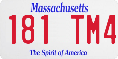 MA license plate 181TM4