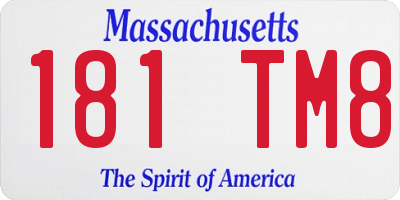 MA license plate 181TM8