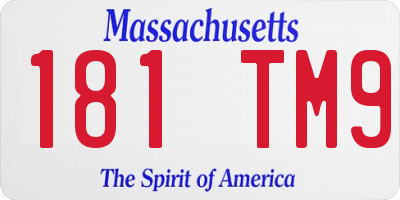 MA license plate 181TM9