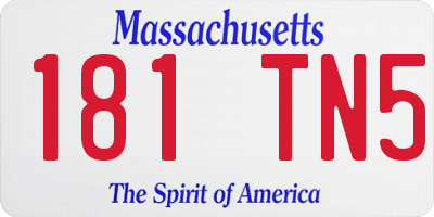 MA license plate 181TN5