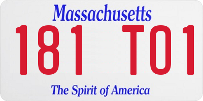 MA license plate 181TO1