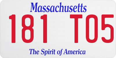 MA license plate 181TO5