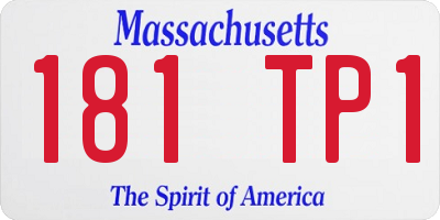 MA license plate 181TP1