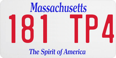 MA license plate 181TP4