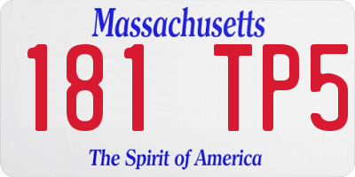 MA license plate 181TP5