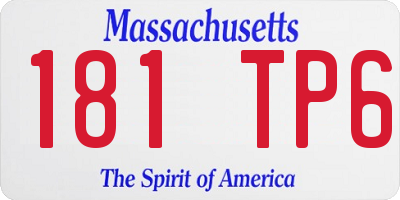 MA license plate 181TP6