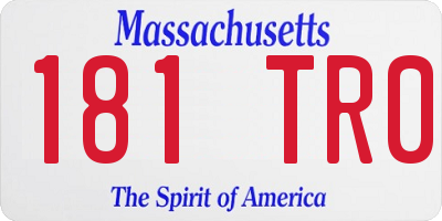 MA license plate 181TR0