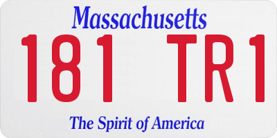 MA license plate 181TR1