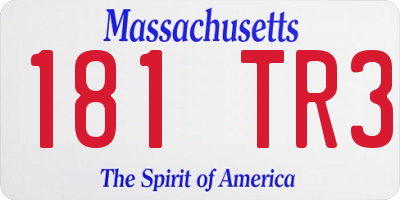 MA license plate 181TR3