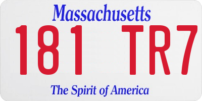 MA license plate 181TR7