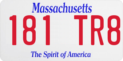 MA license plate 181TR8