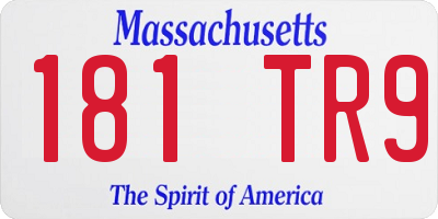 MA license plate 181TR9