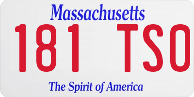 MA license plate 181TS0