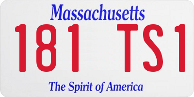 MA license plate 181TS1