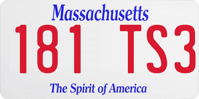 MA license plate 181TS3