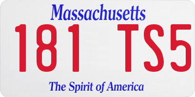 MA license plate 181TS5