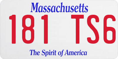 MA license plate 181TS6