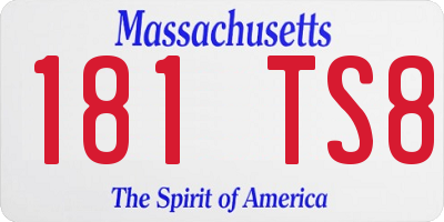 MA license plate 181TS8