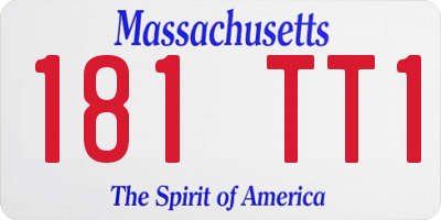 MA license plate 181TT1