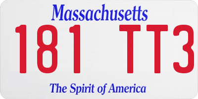 MA license plate 181TT3
