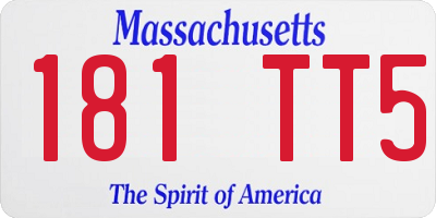 MA license plate 181TT5