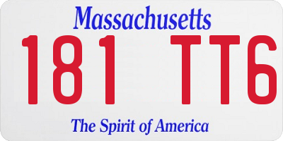 MA license plate 181TT6