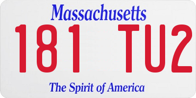MA license plate 181TU2