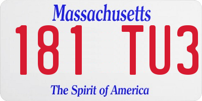 MA license plate 181TU3