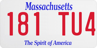 MA license plate 181TU4