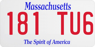 MA license plate 181TU6