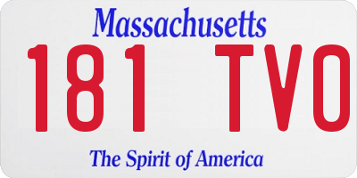 MA license plate 181TV0