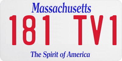 MA license plate 181TV1