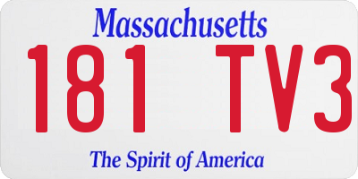 MA license plate 181TV3