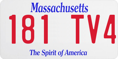 MA license plate 181TV4