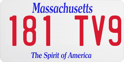 MA license plate 181TV9