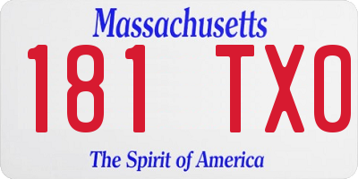 MA license plate 181TX0