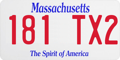 MA license plate 181TX2
