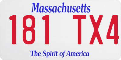 MA license plate 181TX4