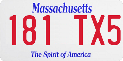 MA license plate 181TX5