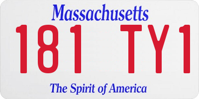 MA license plate 181TY1