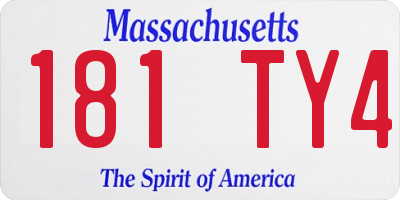 MA license plate 181TY4