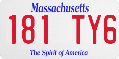 MA license plate 181TY6