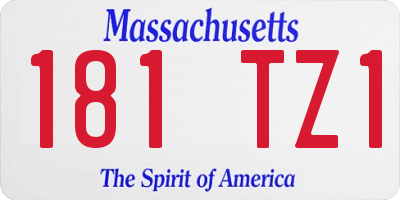 MA license plate 181TZ1