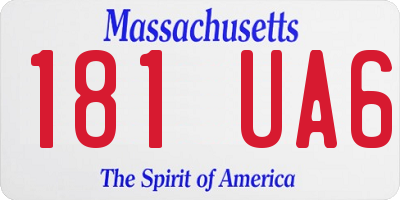 MA license plate 181UA6