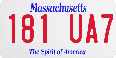 MA license plate 181UA7
