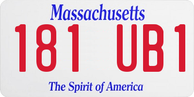 MA license plate 181UB1