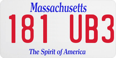 MA license plate 181UB3